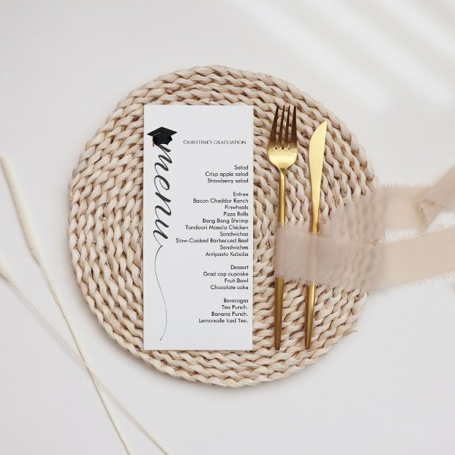 Modern script  Graduation party dinner menu  (Creator Uploaded)