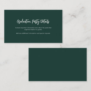 Modern Script Graduation Party Enclosure Card