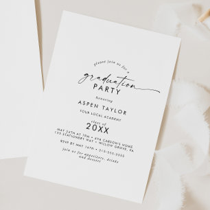 Modern Script Graduation Party Invitation