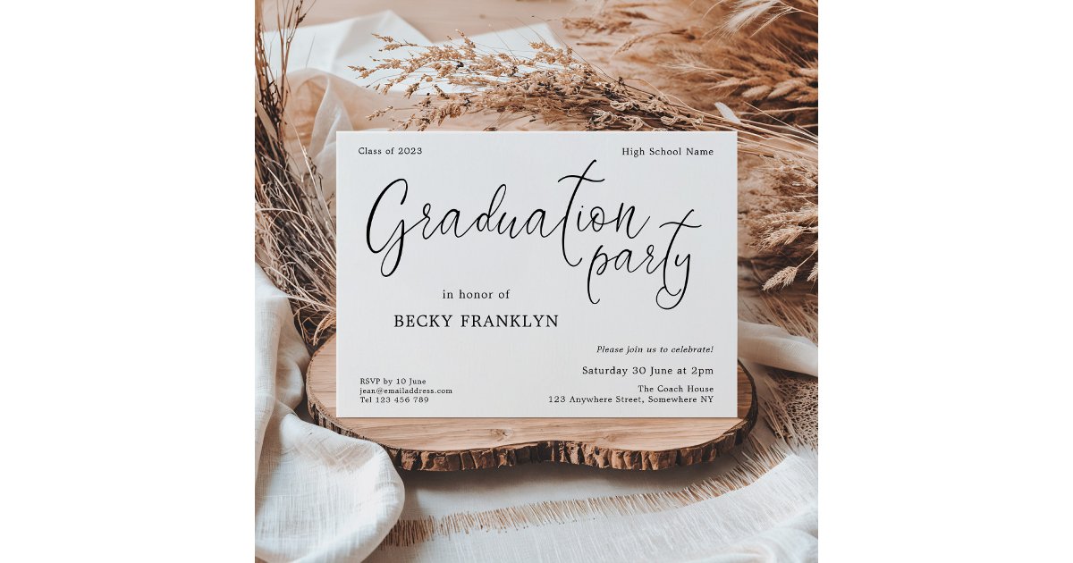 Modern Script Graduation Party Invitation | Zazzle