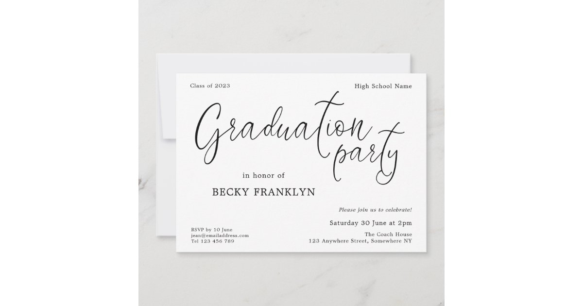 Modern Script Graduation Party Invitation | Zazzle