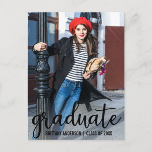 Modern Script Graduation Party Invitation Postcard