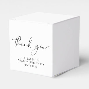 Modern Script Graduation Party Thank You Favor Boxes