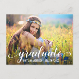 Modern Script Graduation Photo Announcement