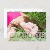 Modern Script Graduation Photo Announcement (Front/Back)