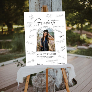 Modern Script Graduation Photo Guest Book Foam Boa Board
