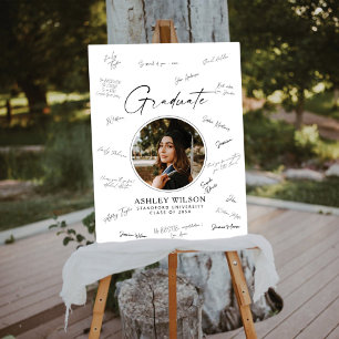 Modern Script Graduation Photo Guest Book Foam Boa Board