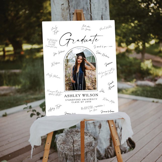 Modern Script Graduation Photo Guest Book Foam Boa Foam Board (Creator Uploaded)