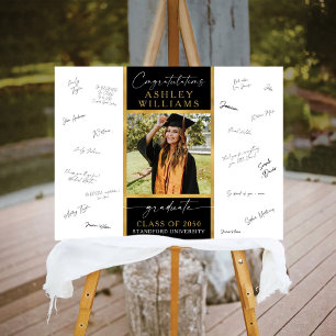 Modern Script Graduation Photo Guest Book Foam Board