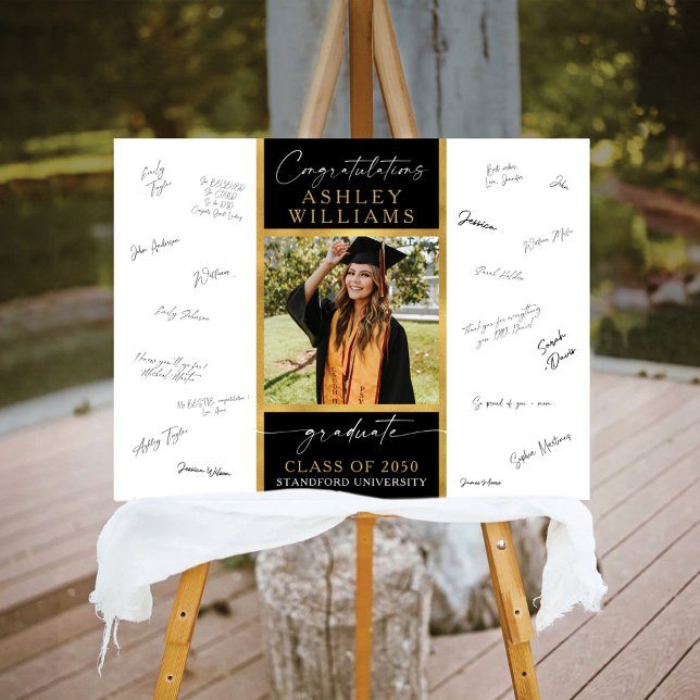 Modern Script Graduation Photo Guest Book Foam Board (Creator Uploaded)
