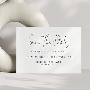 Modern Script Graduation Save The Date