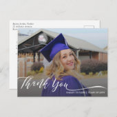 Modern Script Graduation Thank You Postcard (Front/Back)