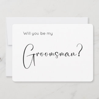 Modern Script Groomsman Proposal Invitation