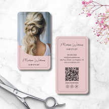 Modern Script Hair Stylist Salon Pink