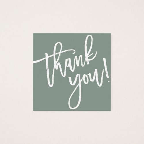 Modern script hand lettered thank you sage green