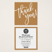 Modern script hand made thank you gold yellow (Front & Back)