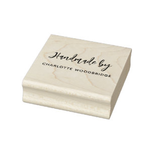 Modern Script Handmade by Business Custom Rubber Stamp