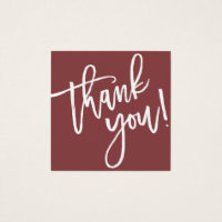 Modern script handwriting thank you burgundy red