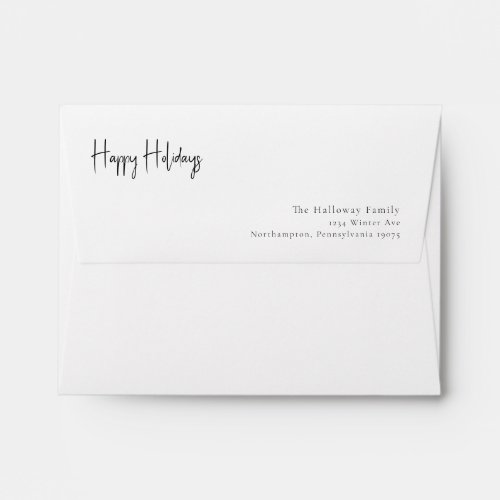 Modern Script Happy Holidays Card Envelope