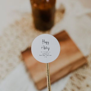 Modern Script Happy holidays Envelope Seals