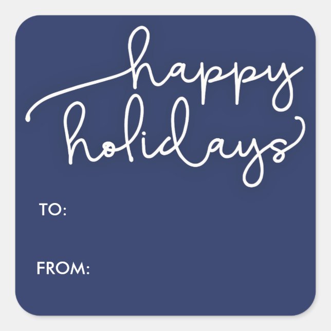 Modern Script Happy Holidays Gift Tag Sticker (Front)
