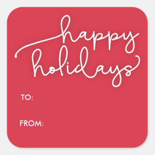 Modern Script Happy Holidays Gift Tag Sticker