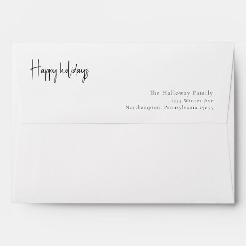 Modern Script Happy Holidays Invitation Envelope