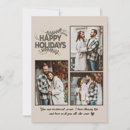 Modern Script Happy Holidays Photo Holiday Card