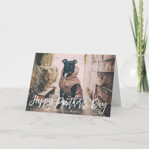 Modern Script  Happy Pawthers Day Card