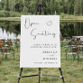Modern Script Heart Open Seating Wedding Sign