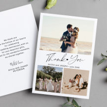 Modern script heart photo collage wedding