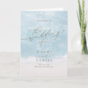 Modern Script Hearts In The Sand Beach Wedding  Pr Program