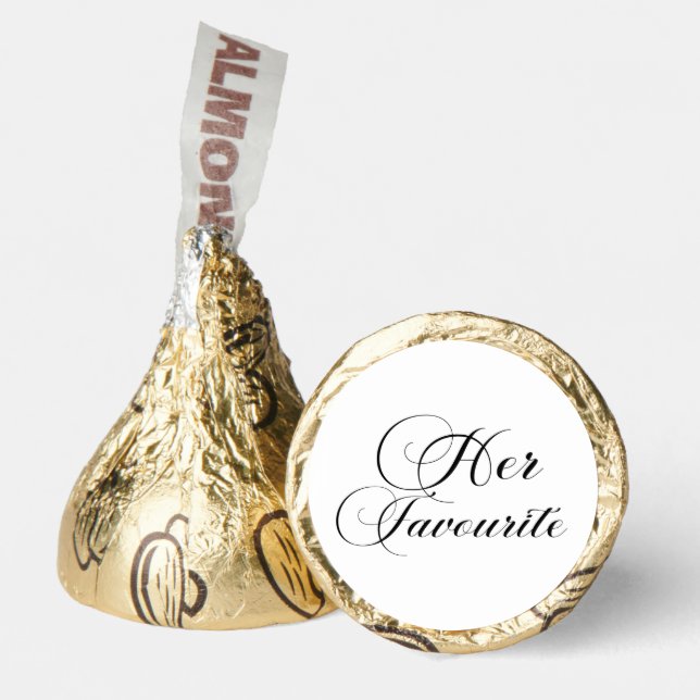 Modern Script 'Her Favourite' Hershey®'s Kisses® (Front)