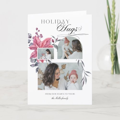 Modern Script Holiday Hugs 3_Photo Floral