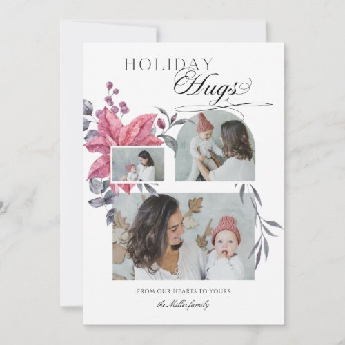 Modern Script Holiday Hugs 3_Photo Floral