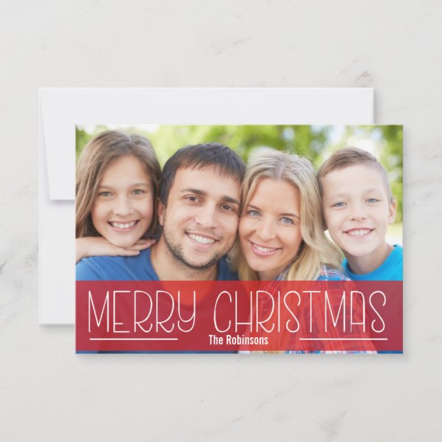 MODERN SCRIPT HOLIDAY PHOTO CARD MERRY CHRISTMAS (Front)