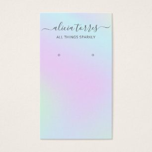 Modern Script Holographic Earring Holder Card