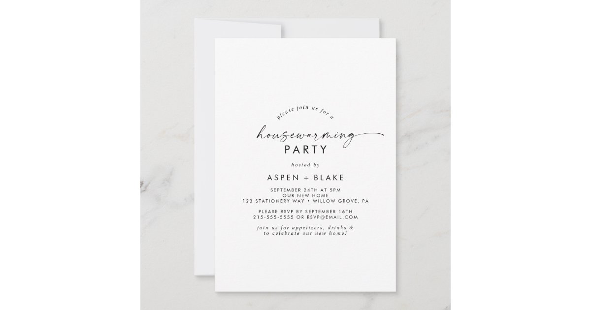 Modern Script Housewarming Party Invitation | Zazzle