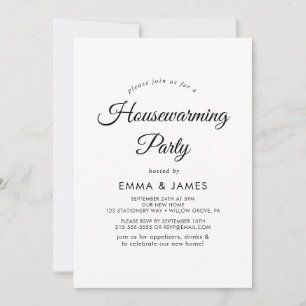Modern Script Housewarming Party Invitation