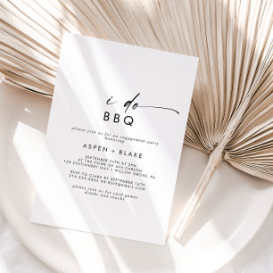 Modern Script I Do BBQ Engagement Party Invitation