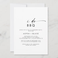 Modern Script I Do BBQ Engagement Party Invitation