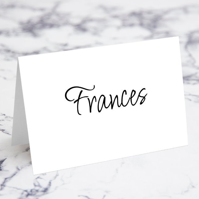 Modern Script Individual First Name Place Cards (Modern Script Individual First Name Fold Your Own Place Cards)