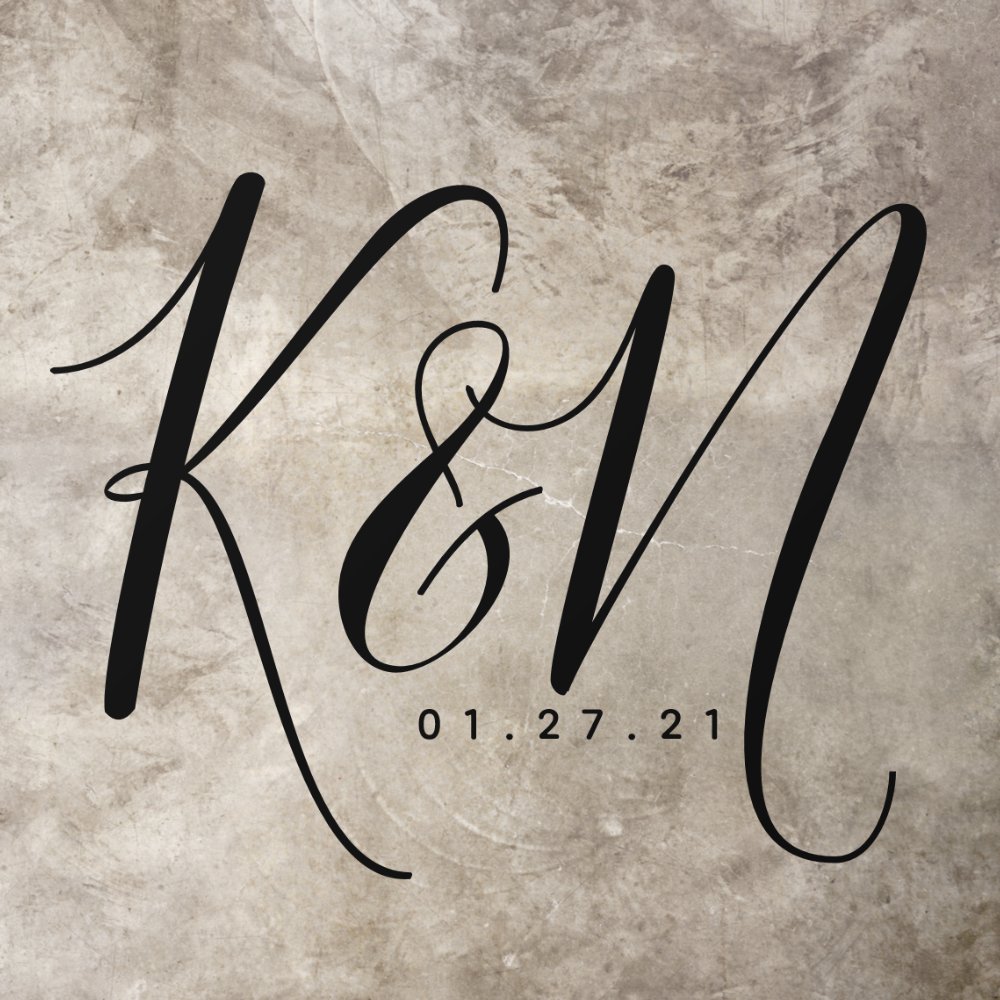 Disover Modern Script Initial Logo Wedding Floor Decals