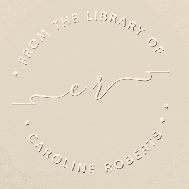 Modern script initials from the library of book embosser (Creator Uploaded)