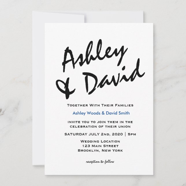 Modern Script Invitation (Front)