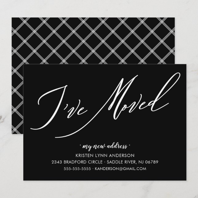 Modern Script I've Moved Moving Announcement (Front/Back)