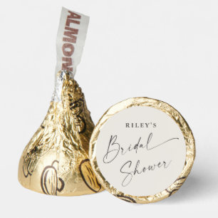 Modern Script Ivory Boho Bridal Shower Hershey®'s Kisses®