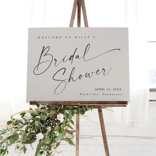 Modern Script Ivory Boho Bridal Shower Welcome Foam Board