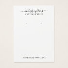 Modern Script Jewelry Earring Display Card