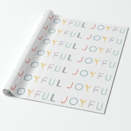 modern script joyful pastel holiday wrapping paper